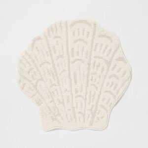 Threshold - 24"x24" Seashell Shaped Coastal Non-Skid Bath Rug  Cream